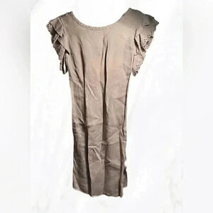 Piazza del tempio summer lightweight casual linen mini short sleeve dress S